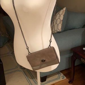 Leather and suede, chain strap, crossbody bag